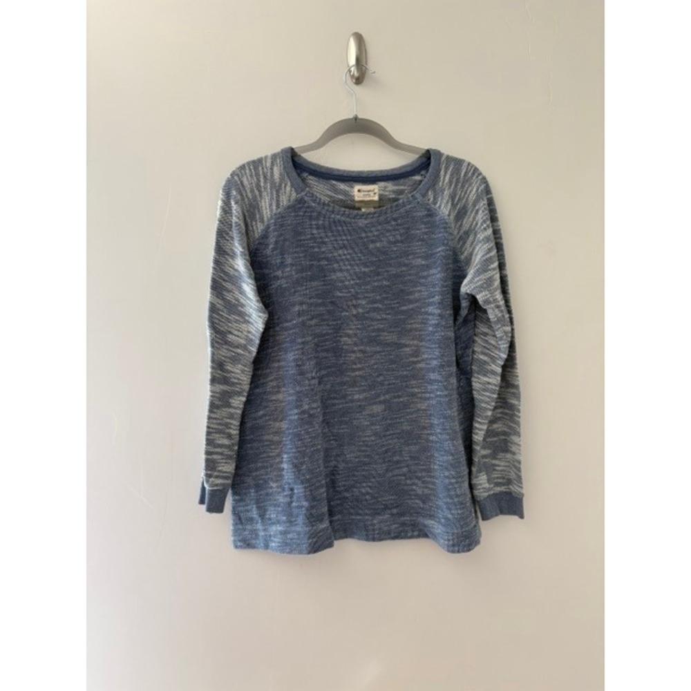 Champion Womens Blue Space Dye Raglan Long Sleeve Athletic Top Large